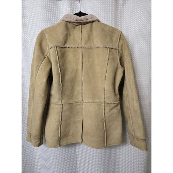 Aeropostale Womens Coat Size Medium Tan Faux Suede Cowboy Fall Winter Western - Picture 3 of 5